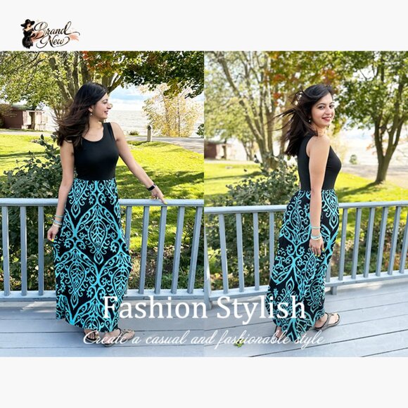 Polyester Spandex Sleeveless Wrap Maxi Dress Casual Maternity - Picture 7 of 7